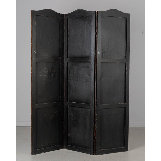Vintage Spanish Baroque Painted Leather Folding Screen For Sale - Image 12 of 12