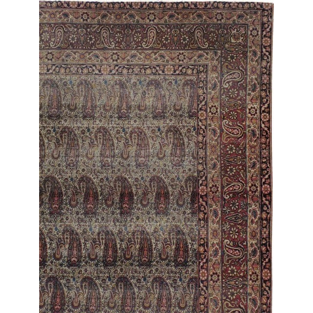 Persian Antique lavar Kerman Persian Rug - 9'3" x 14'3" For Sale - Image 3 of 5