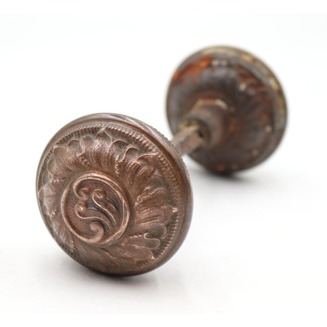 Antique Victorian Norwich Passage Door Knob Set For Sale - Image 6 of 12