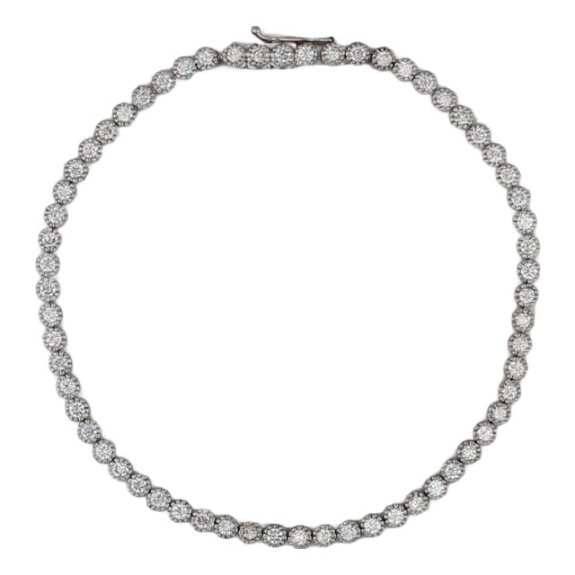 Piero Milano 1.50ctw Diamond Tennis Bracelet 18k White Gold 7.25" For Sale