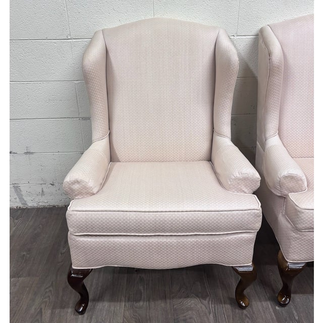 Vintage Charles Custom Furniture High Back Wingback Chairs - Pair For Sale In Kansas City - Image 6 of 13
