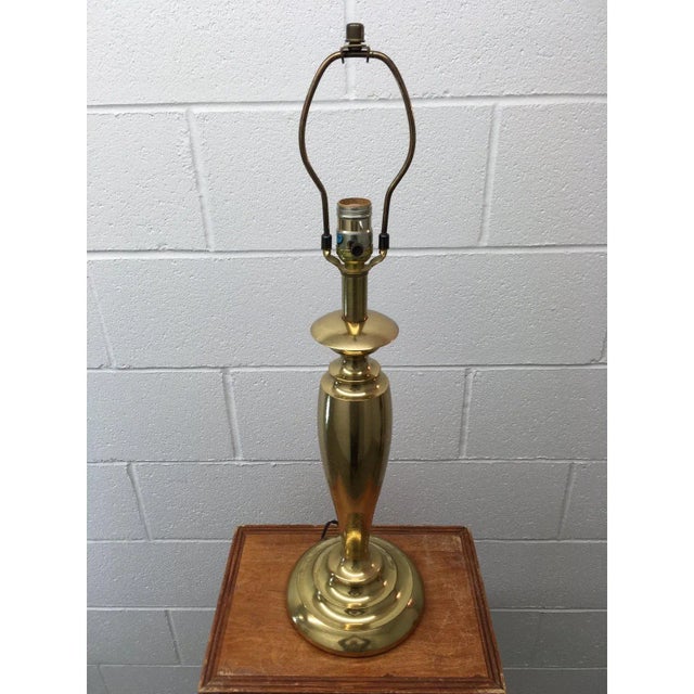 Vintage Stiffel Solid Brass Vase Table Lamp For Sale - Image 11 of 11