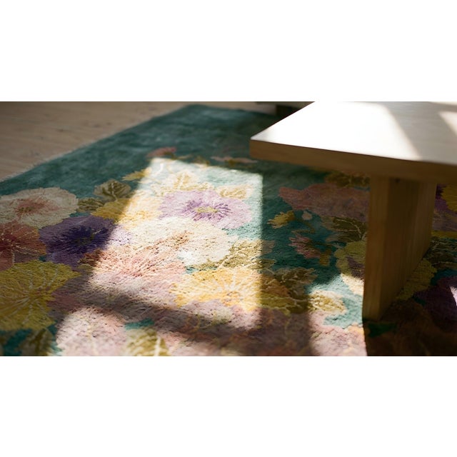 1920s Green Floral Modern Antique Chinese Art Deco Rug by Nichols Workshop 7'10''x9'2'' Wool Carpet For Sale - Image 14 of 15