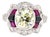 Art Deco 2.47 Carat Old European Cut Diamond Onyx Ruby Gold Ring, Size 6.5 For Sale