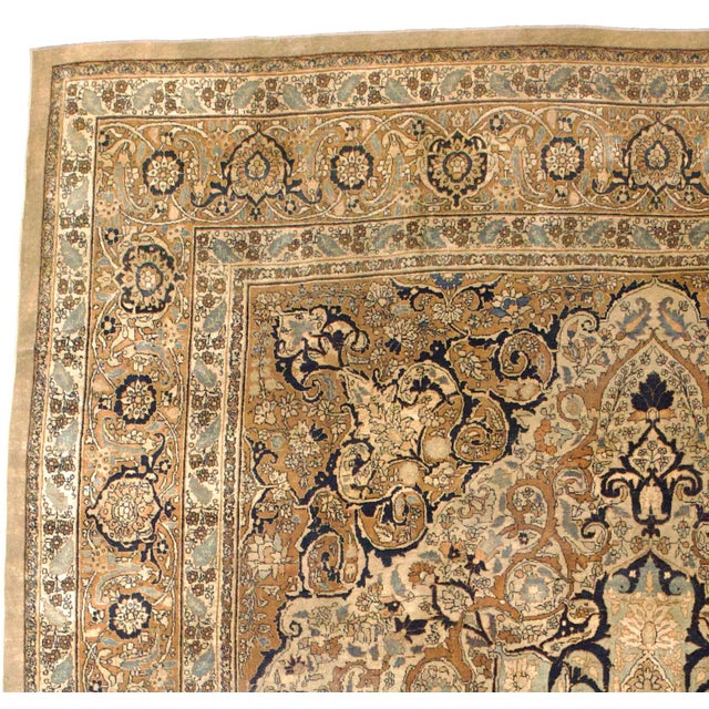 Traditional Antique Persian Haji Jalili Tabriz Rug 9’3" X 12’1" For Sale - Image 3 of 5