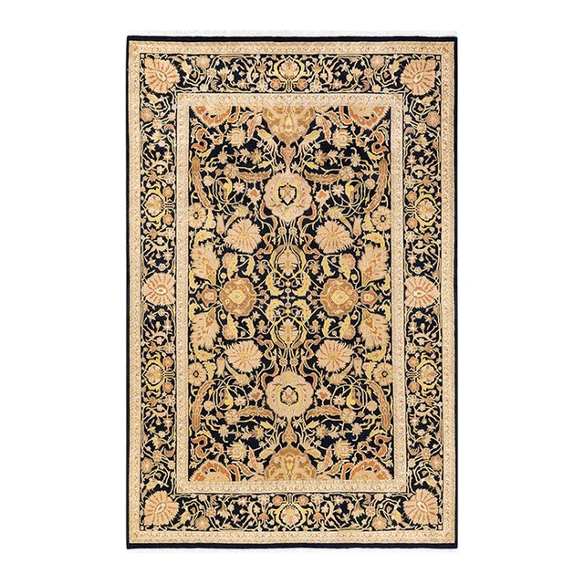 Mogul, One-of-a-Kind Hand-Knotted Area Rug in Black, 5' 10" x 9' 1" For Sale