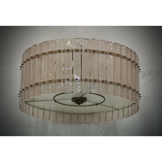 2000 - 2009 Round Pink Murano Glass and Brass Chandelier, 2000s For Sale - Image 5 of 9