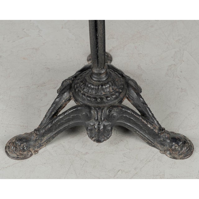 Black 19th Century French Cast Iron Marble Top Bistro Table For Sale - Image 8 of 11