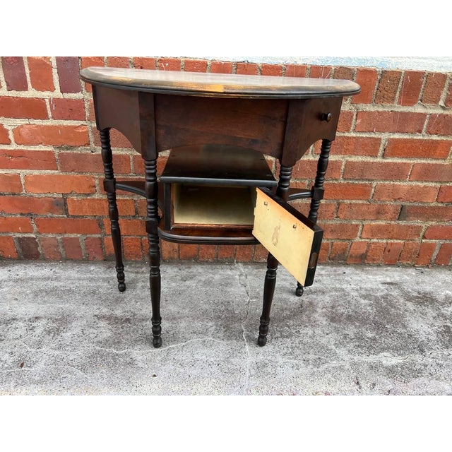 19th Century Antique Demi- Lune Console Hall Table, Half Moon Side Table For Sale In Washington DC - Image 6 of 11