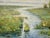 Green Impressionist Countryside Meadow & Sky Scene - Large Square Canvas For Sale - Image 8 of 11
