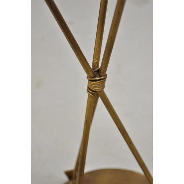 Contemporary Modern Directoire Regency Style Gold Metal Arrow Side Table Base - Pair For Sale - Image 9 of 11