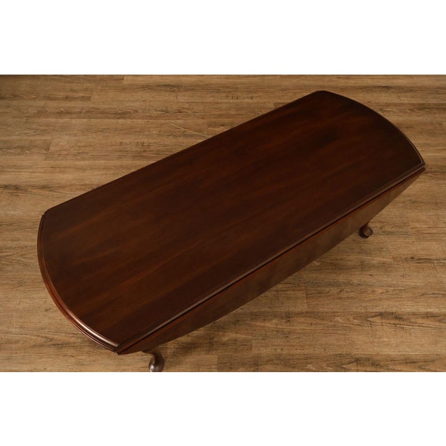Queen Anne Ethan Allen Queen Anne Style Cherry Drop Leaf Coffee Table For Sale - Image 3 of 18