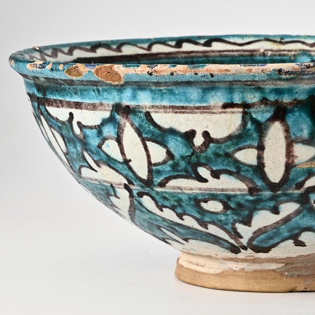 Large Vintage Uzbek Pottery Bowl, 1950s For Sale - Image 9 of 10