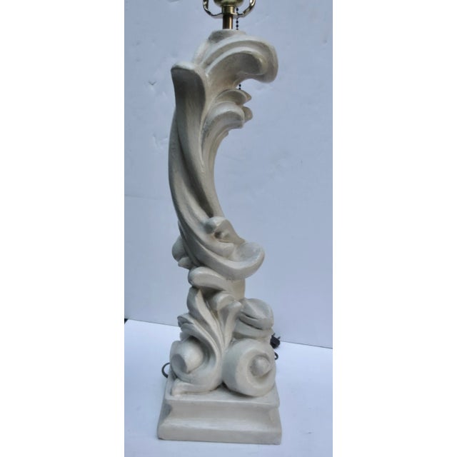 1940s French Solid Plaster Enameled Lamp For Sale In New York - Image 6 of 9