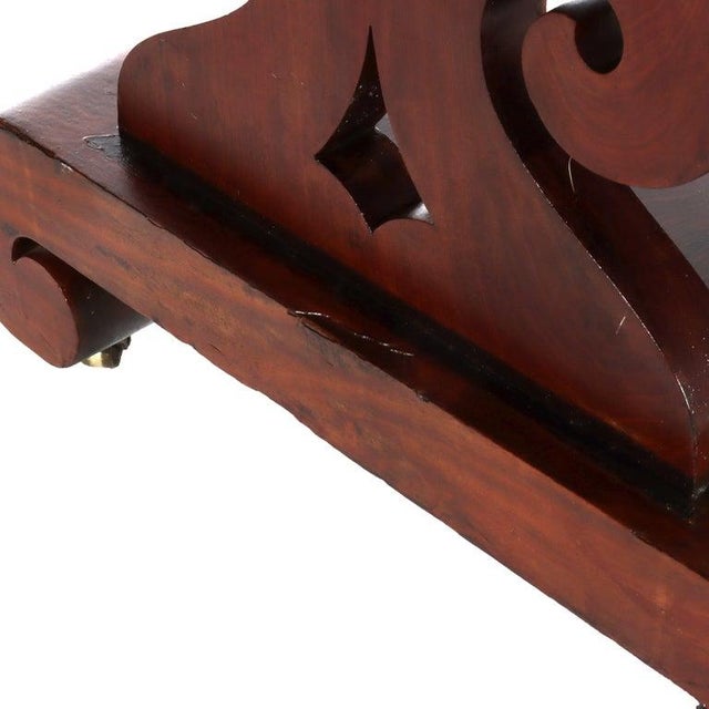 Antique Quervelle School Classical Flame Mahogany Marble Top Trestle Table C1840 For Sale - Image 14 of 17