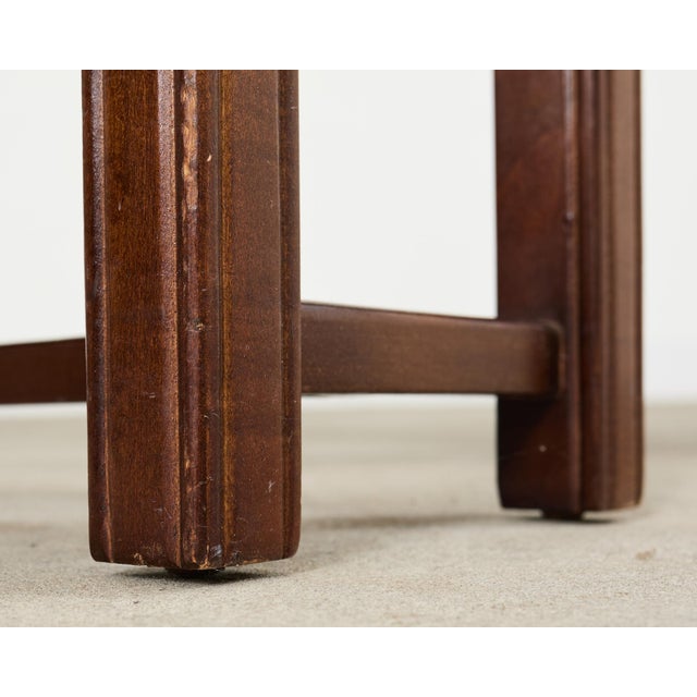 Elongated Georgian Style Mahogany Leather Footstool For Sale - Image 17 of 18