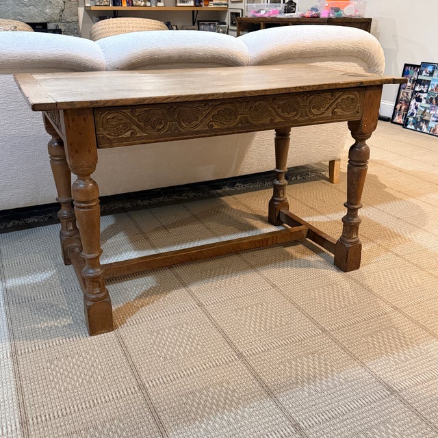 Antique Writing Desk With Carved Drawer For Sale - Image 13 of 13