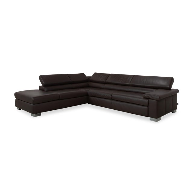Brown Leather Courage Corner Sofa with Manual Function from Ewald Schillig For Sale - Image 6 of 18