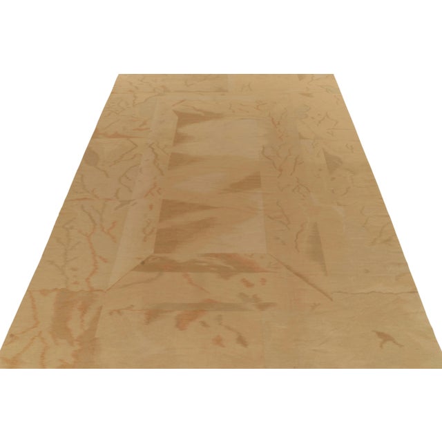 Traditional Vintage Handmade Kilim in Beige-Brown Abstract Pattern For Sale - Image 3 of 8