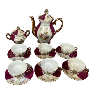 Early 20th Century French Porcelain Coffee / Tea Set -16 Pieces For Sale