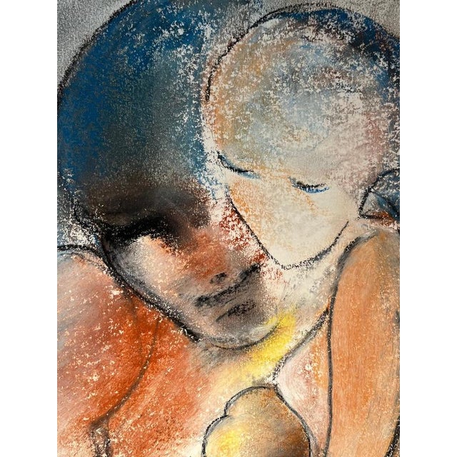 Contemporary Gilbert Pauli, Family, Pastel on Paper, 1990s For Sale - Image 3 of 10