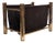 Vintage Brass and Canvas Magazine Holder, 1970s For Sale