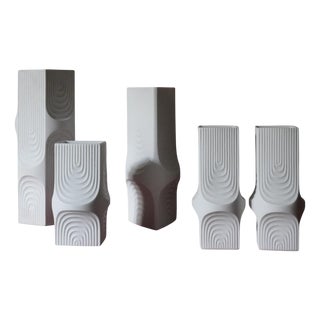 Vintage German Vases in Biscuit Porcelain from AK Kaiser, 1960s, Set of 5 For Sale