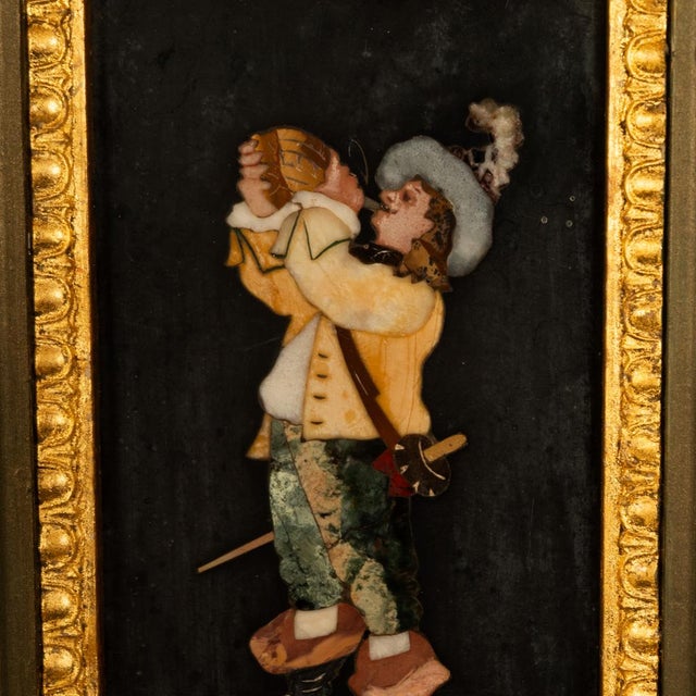Antique Italian Grand Tour Pietra Dura Marble Picture Cavalier Musketeer 1880 For Sale In Portland, OR - Image 6 of 6