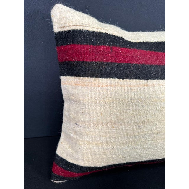 Turkish Hemp Pillow Cushion Natural Beige Black Cushion Cover 20x20 #30625 Enhance your home decor with our Kilim Pillow...