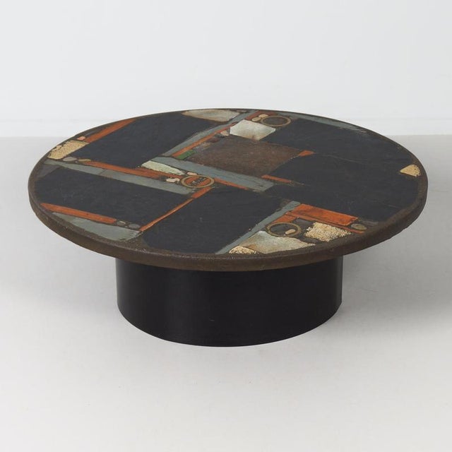 Brutalist Round Coffee Table by Paul Kingma, 1970s For Sale - Image 3 of 11