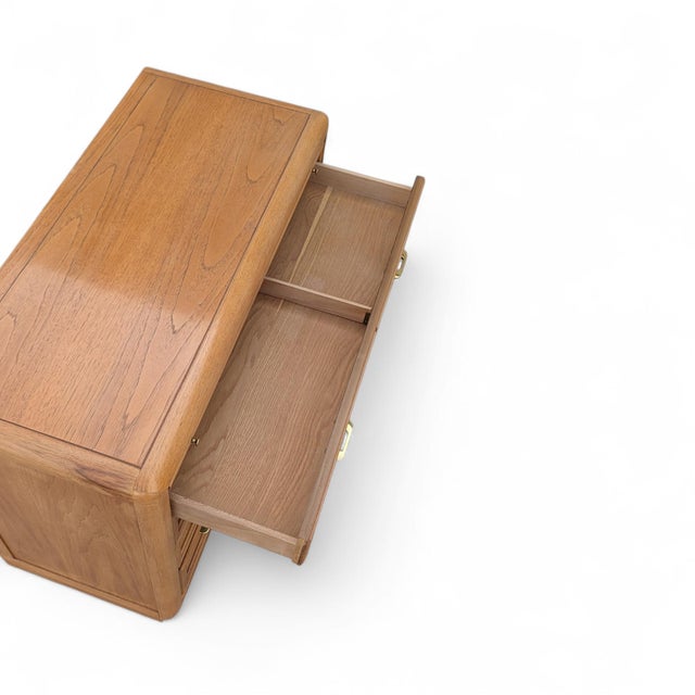 1980s Thomasville Prestige Oak Drawer Console Sideboard For Sale - Image 17 of 18