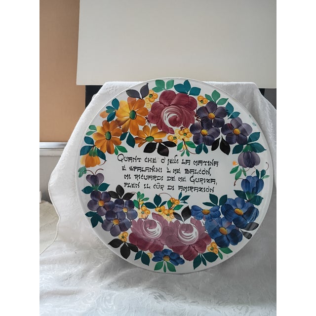 An exceptional mid-century ceramic charger plate produced by the historic Galvani workshop in Pordenone, Italy. This...