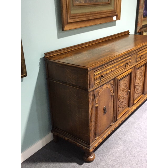 1920s Oak Jacobean Revival Buffet Chairish