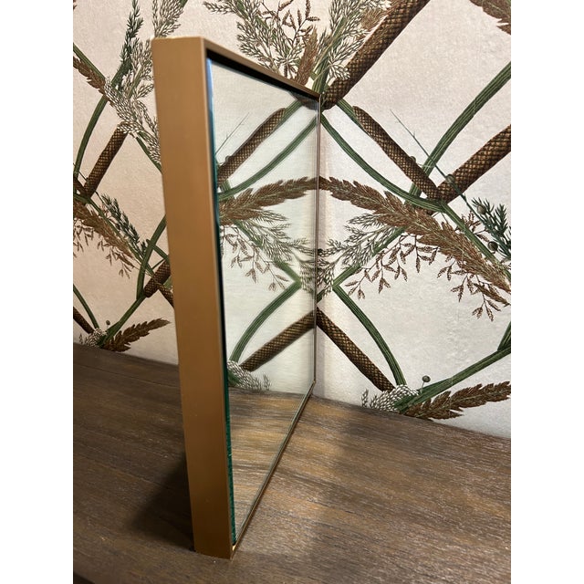 Mid-Century Modern Gold Framed Mirror For Sale - Image 3 of 9