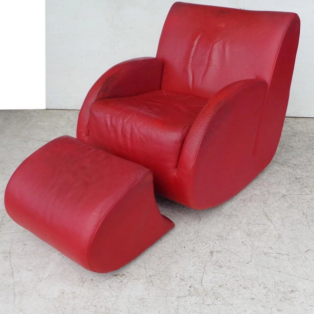 Late 20th Century Vladimir Kagan "Rock Star" His and Her Lounge Chairs & Ottoman - 3 Pieces For Sale - Image 5 of 12