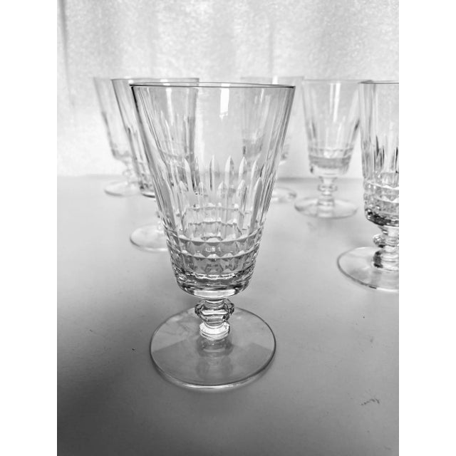 Vintage French Cut Clear Juice Glasses- Set of 6 For Sale - Image 4 of 6