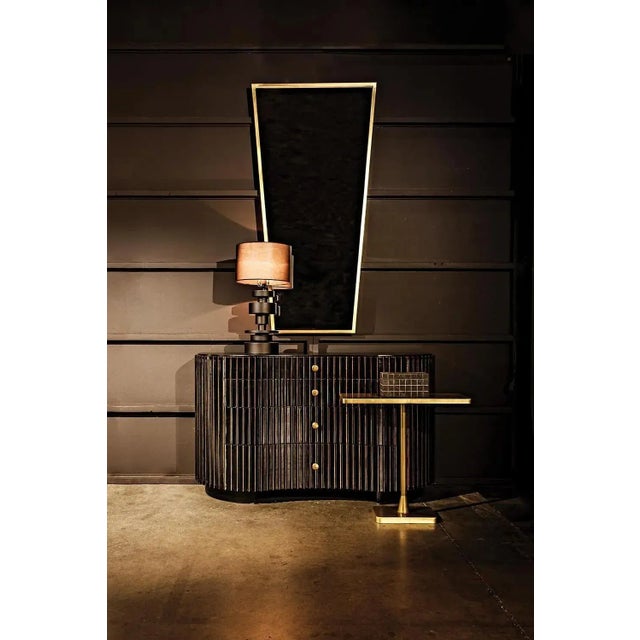 NOIR Irene Dresser, Hand Rubbed Black with Light Brown Trim For Sale In Los Angeles - Image 6 of 6