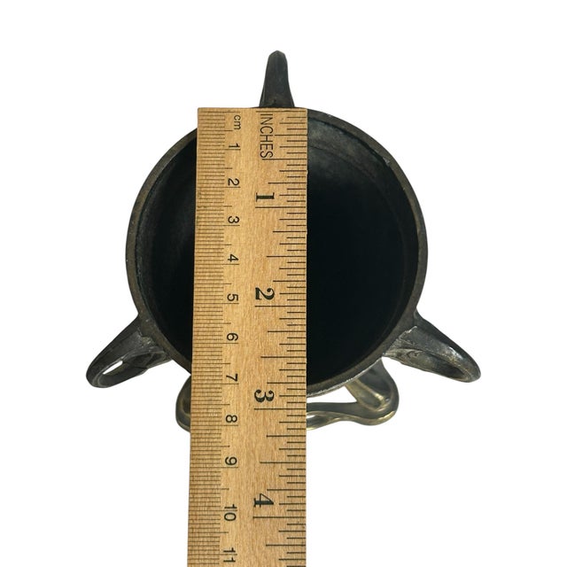Antique 1920’s Urn Style Incense Burner Base Bronze and Brass Art Nouveau Depose France Victorian For Sale - Image 4 of 12