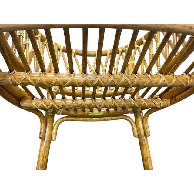 Wood Vintage McGuire Rattan Barrel Chairs on Casters – A Set of 4 For Sale - Image 7 of 12