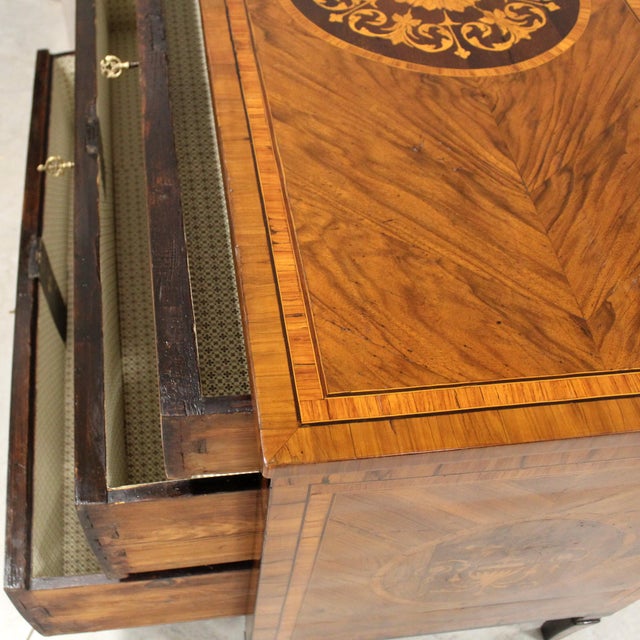 Brown Antique Louis XVI Italian Chest of Drawers in Walnut, 1700s For Sale - Image 8 of 15