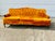 Vintage Mid-Century Tangerine Velvet Tufted Sofa and Chair - 1970s Glam For Sale - Image 4 of 12