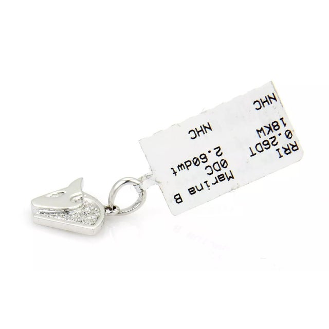 Contemporary Marina B Diamond Unicorn Zoo Collection 18k White Gold Charm For Sale - Image 3 of 4