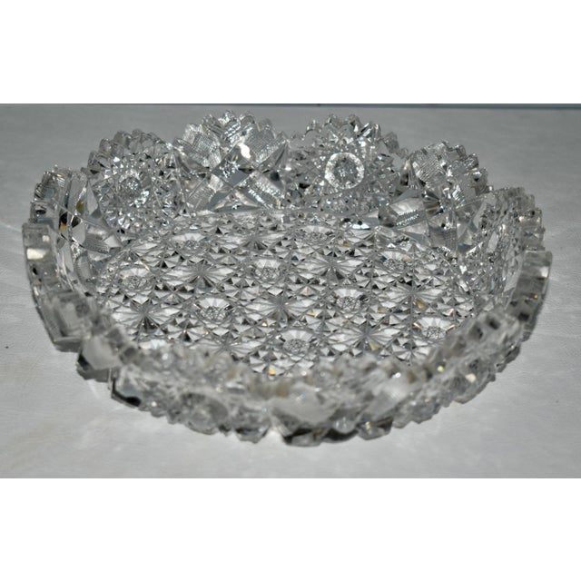 American Antique American Brilliant Cut Crystal Shallow Bowl For Sale - Image 3 of 11