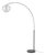 Float Arc Lamp, Black Nickel Steel, Mid Century Floor Lamp, Sphere White Satin Shade, Marble Base For Sale