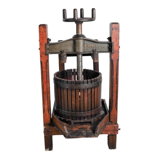 Huge CastIron Antique Wine Grape Press Chairish