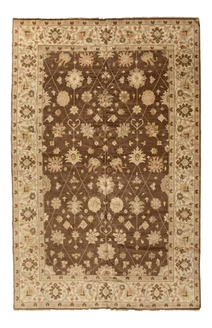 Late 20th Century Oversize Large Brown Ivory Egyptian Rug Persian Sultanabad Design Area Rug