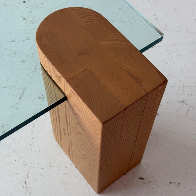Mid-Century Modern Late 20th Century Studio Made Oak/Glass Coffee Table For Sale - Image 3 of 6