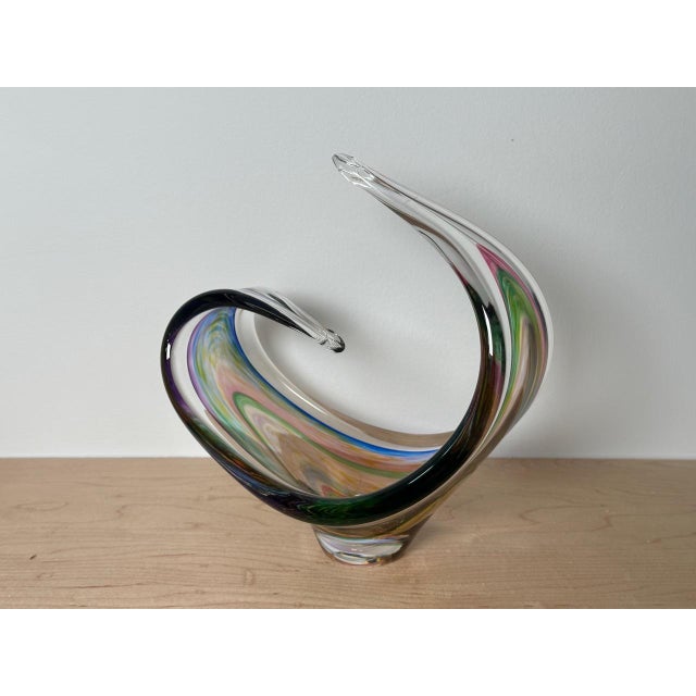 Glass Poutini Basket Freeform by Hokitika Art Glass Studio, New Zealand For Sale - Image 7 of 11