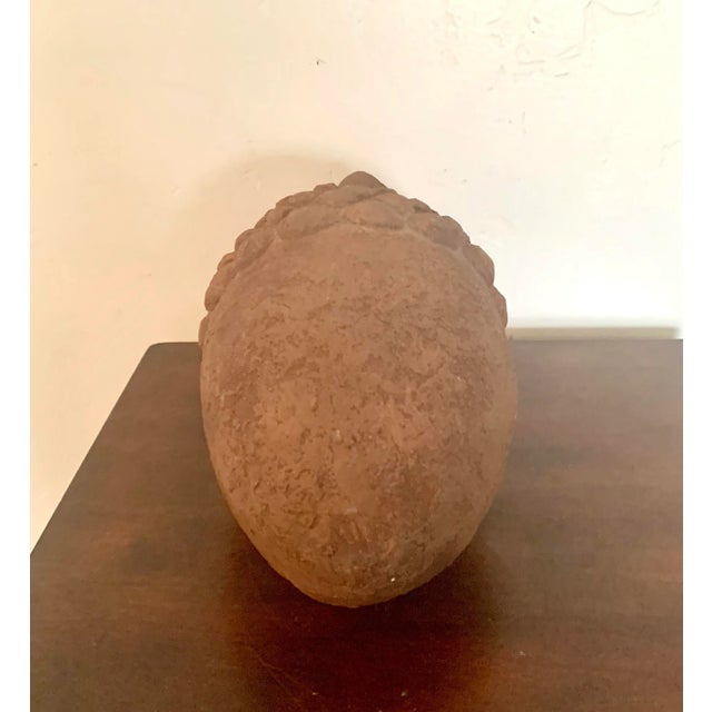 Figurative Vintage Faux Rusted Metal Finish Ceramic Large Acorn Figure For Sale - Image 3 of 5