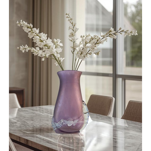 Art Glass Purple Vase Signed by Ion Tamaian For Sale - Image 16 of 18